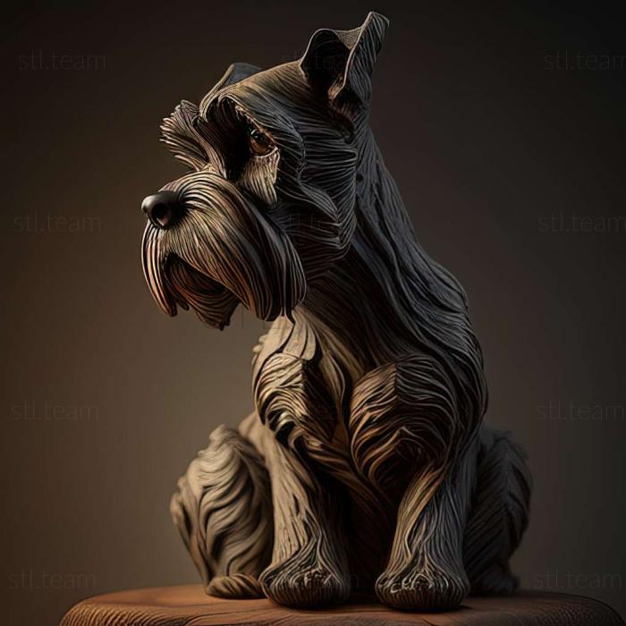 3D model Zwergschnauzer dog (STL)